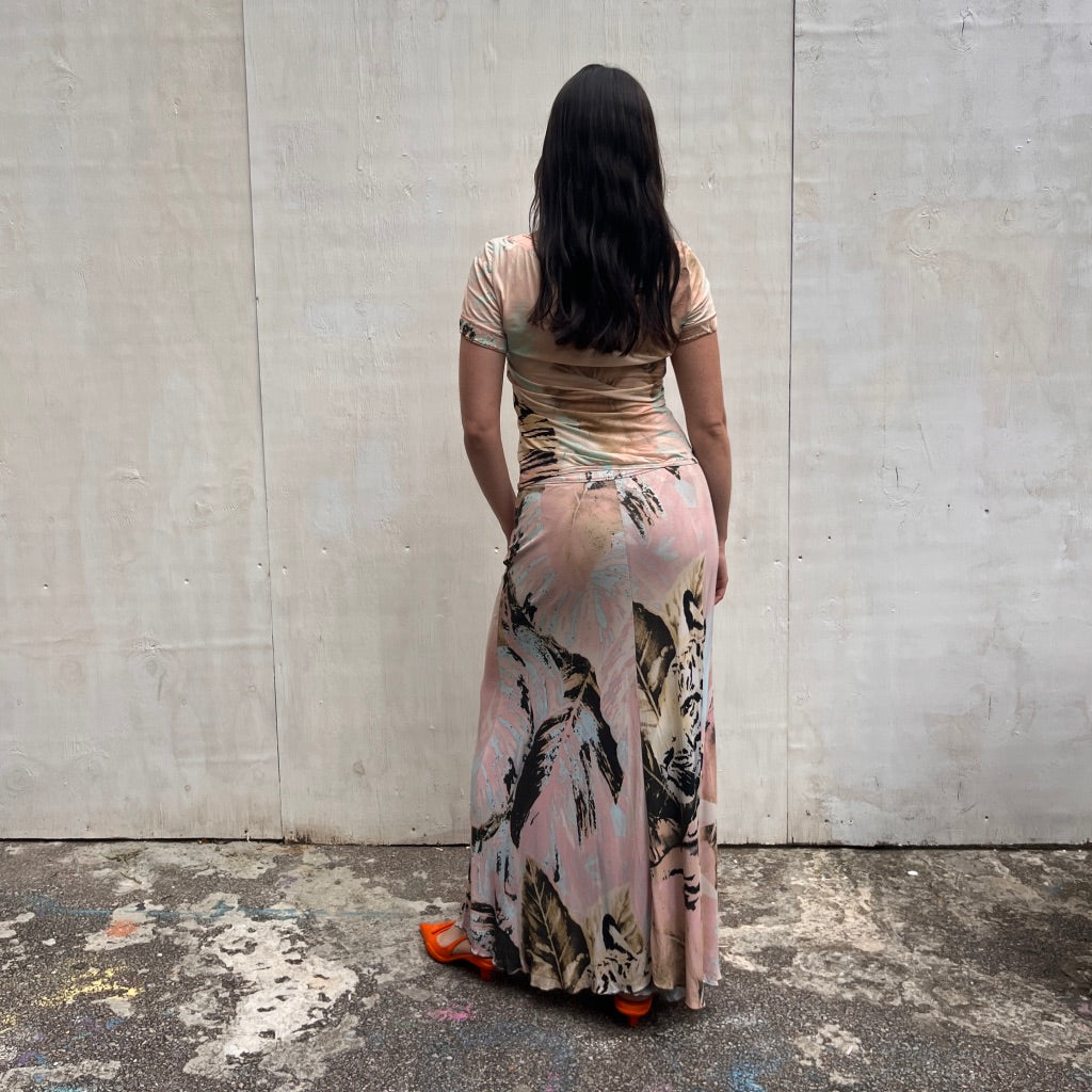 Roberto Cavalli 00's Tiger Print Maxi Skirt