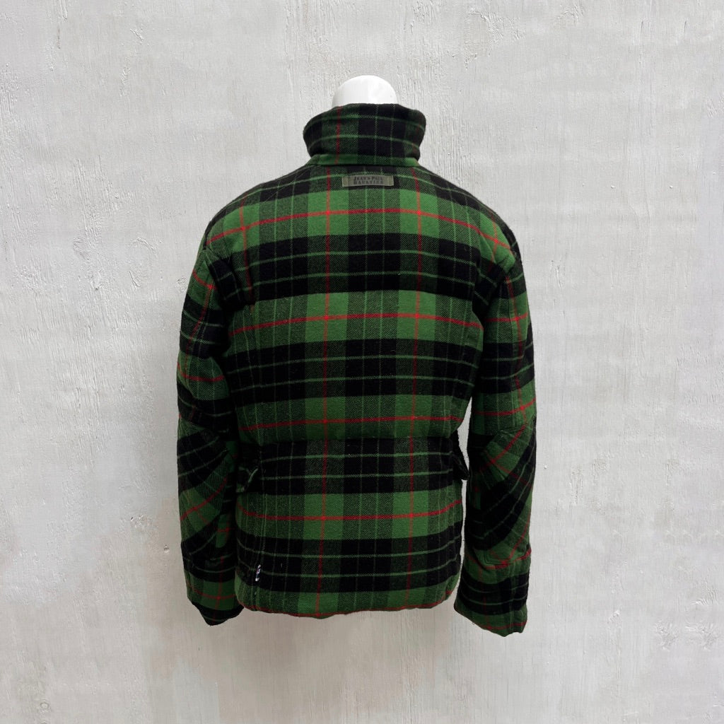 Jean Paul Gaultier Green Plaid Puffer Jacket