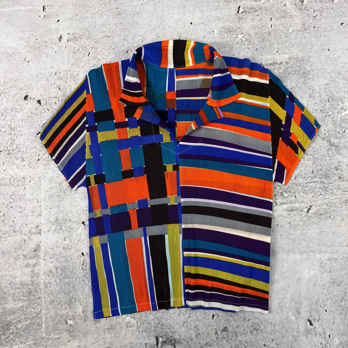 Issey Miyake Pleats Please Striped Top