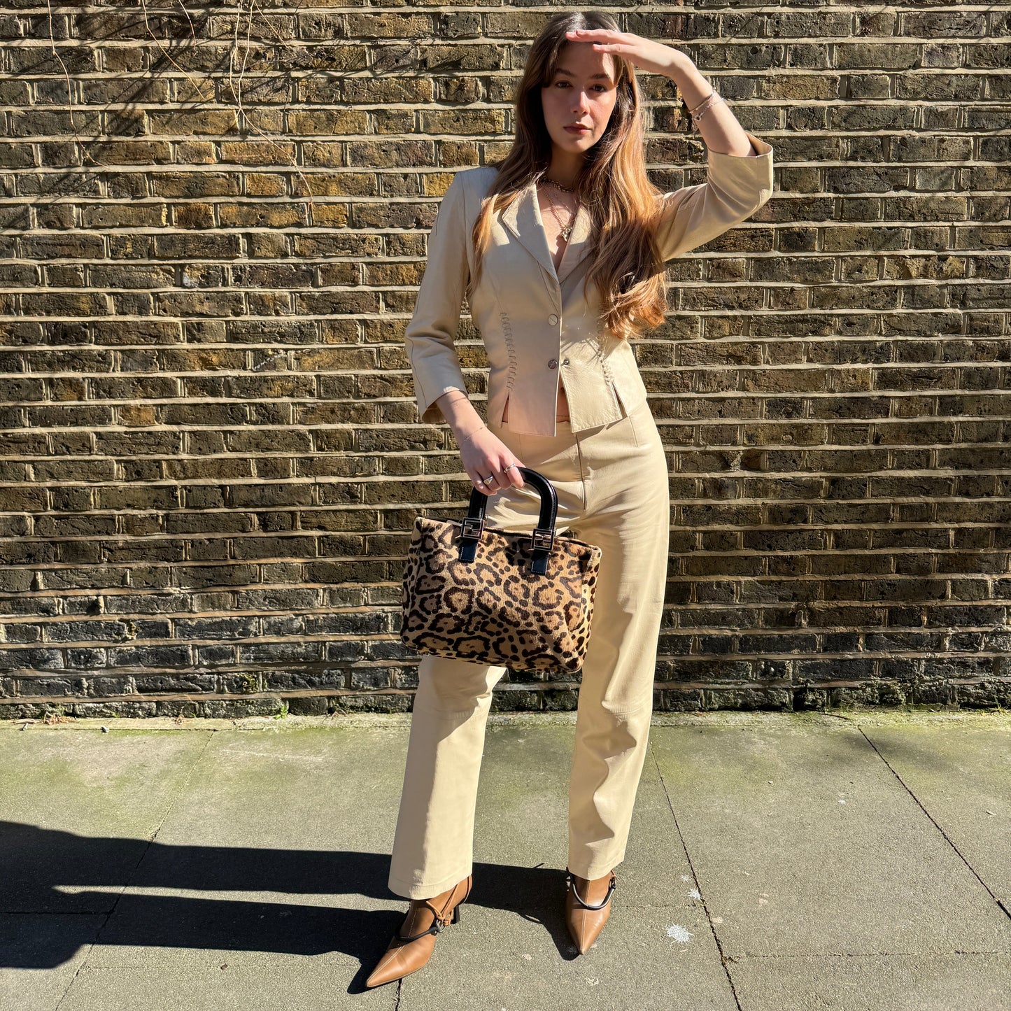 Thierry Mugler Nude Leather Trouser Suit