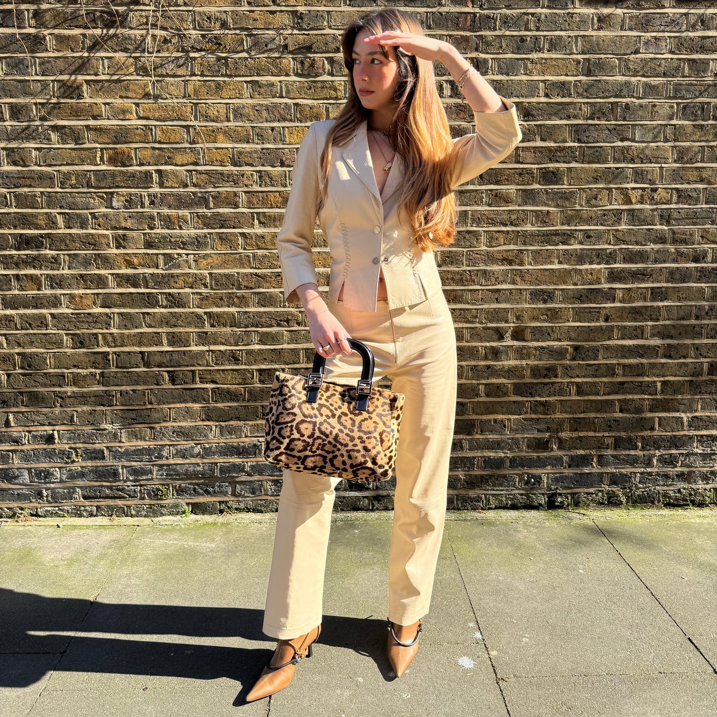 Thierry Mugler Nude Leather Trouser Suit
