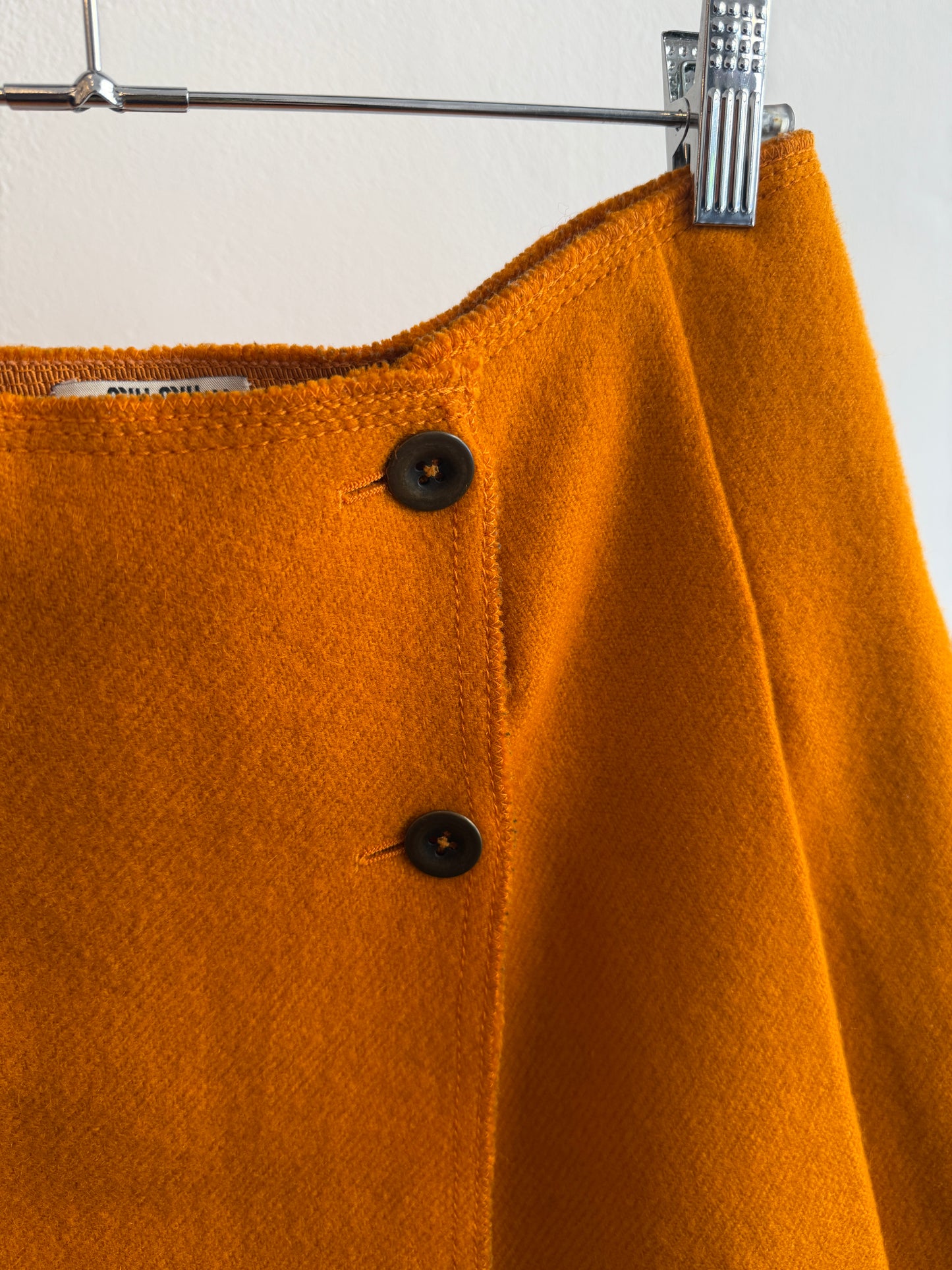 Miu Miu Orange Wool Skirt