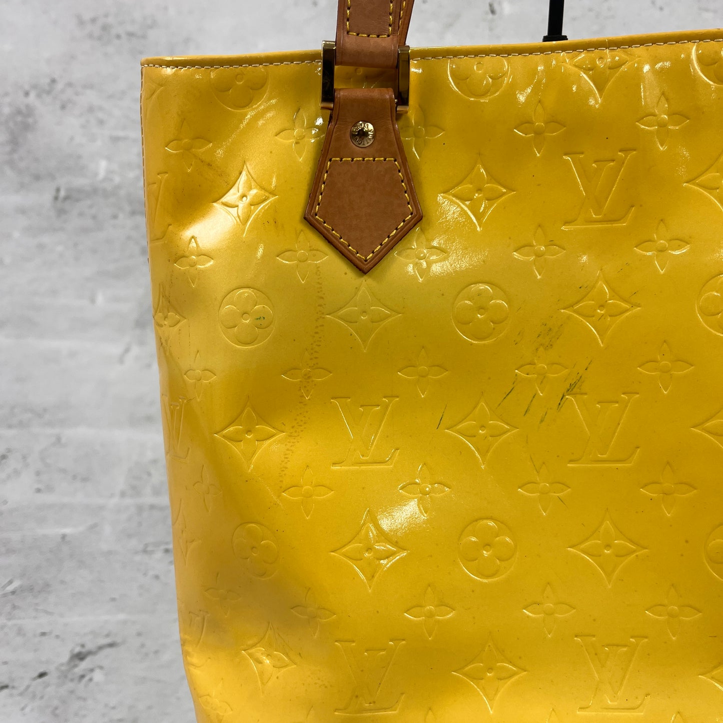 Louis Vuitton Vernis Yellow Handbag
