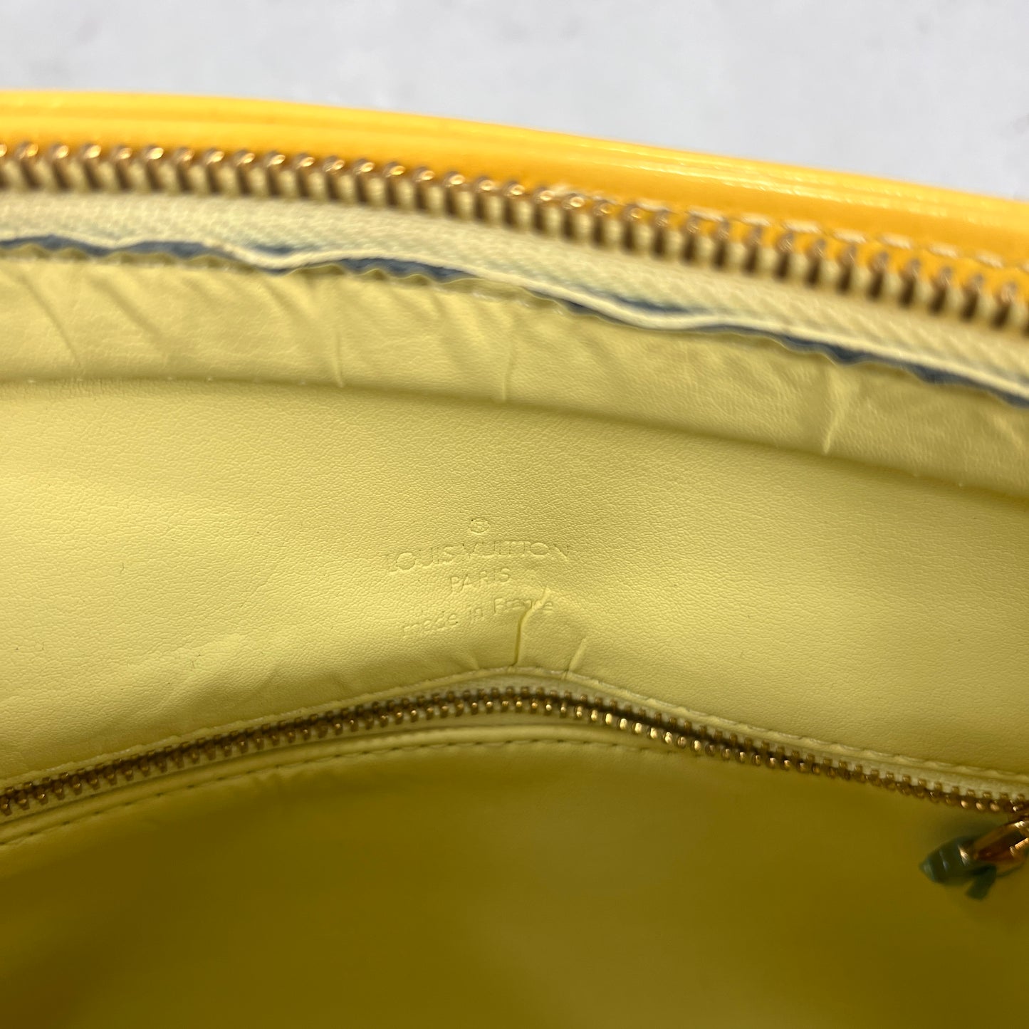Louis Vuitton Vernis Yellow Handbag