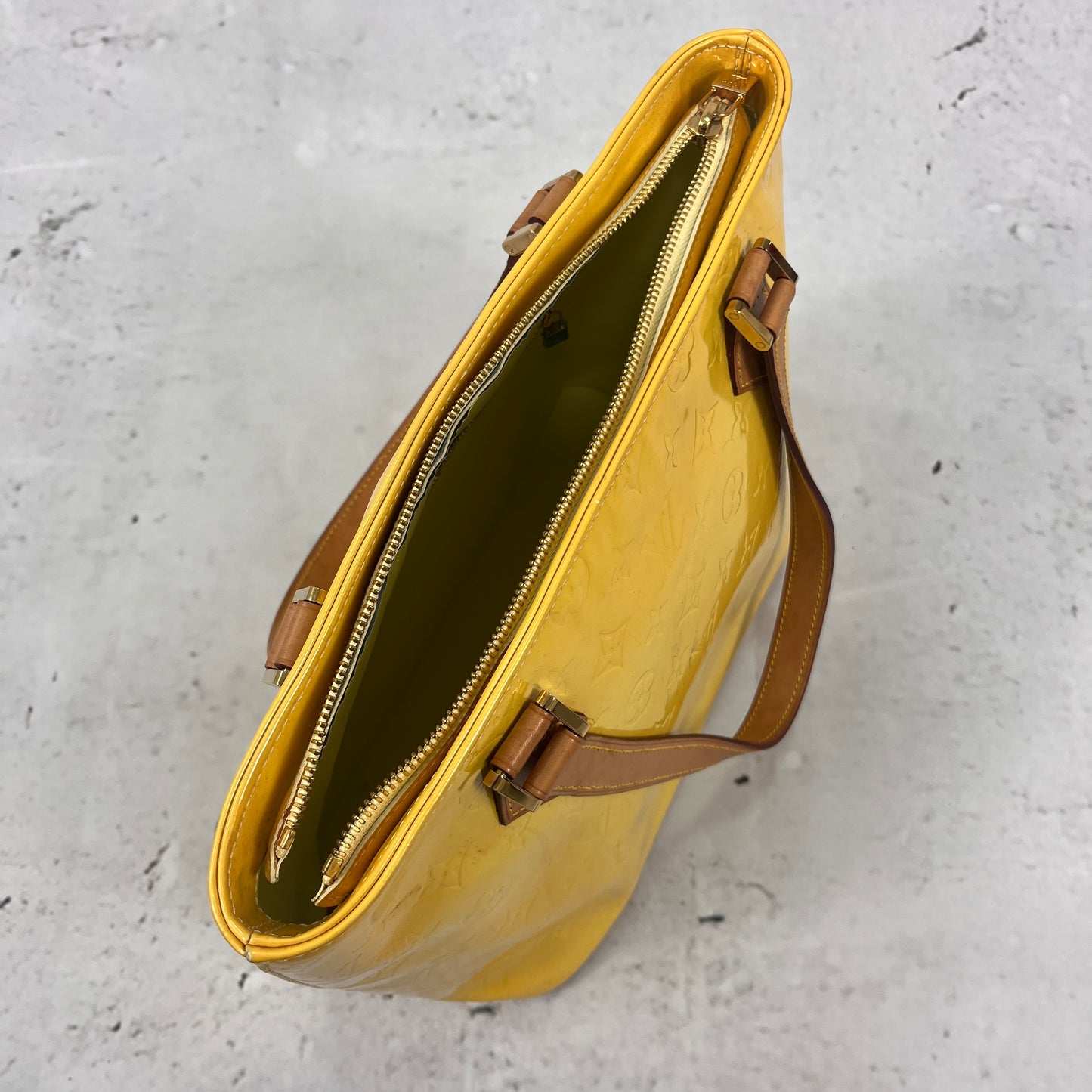 Louis Vuitton Vernis Yellow Handbag
