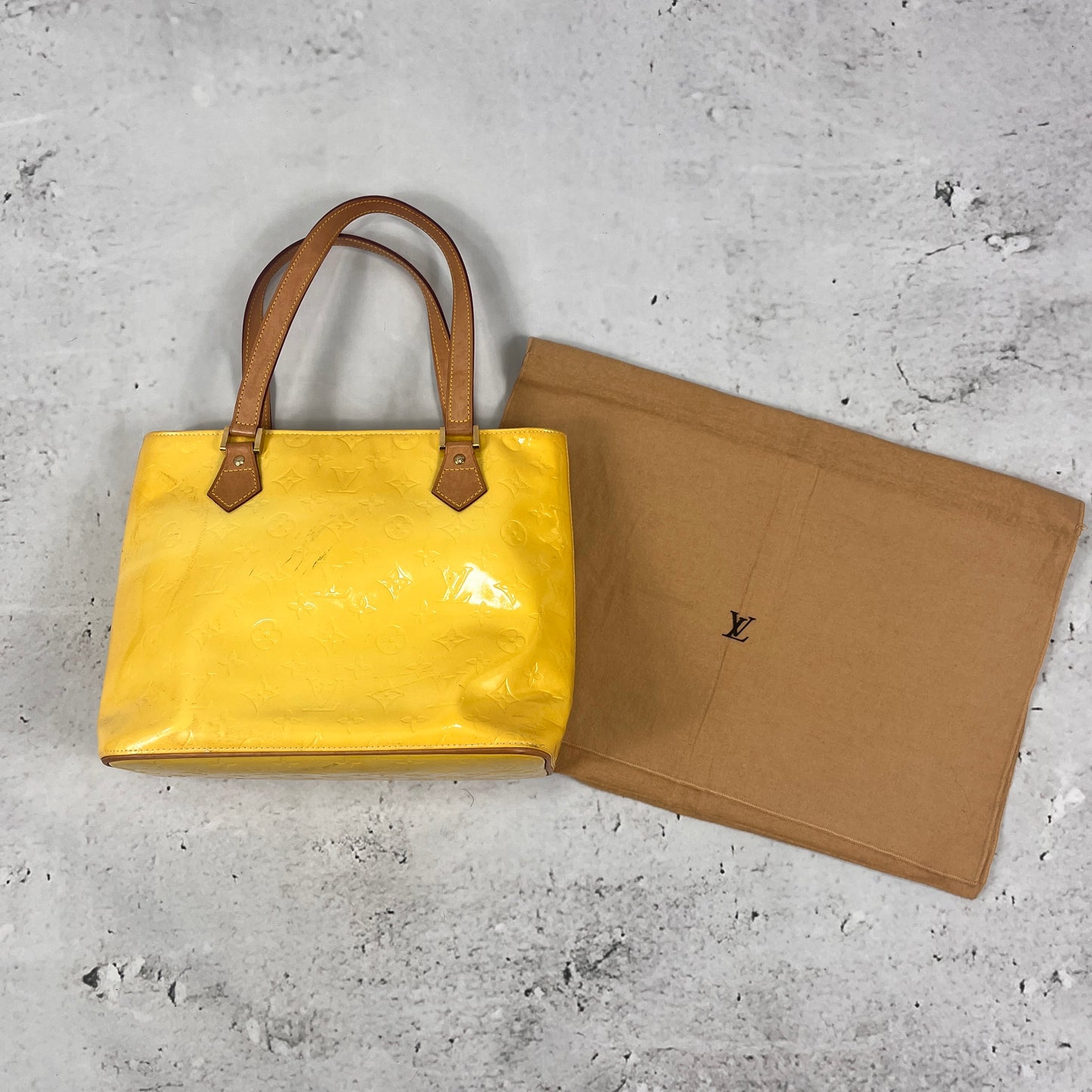 Louis Vuitton Vernis Yellow Handbag