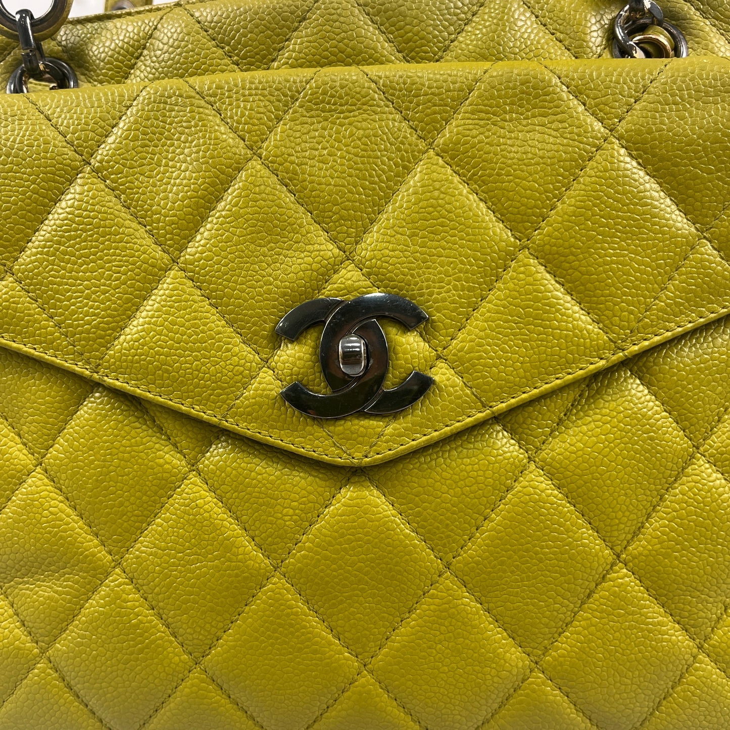 Chanel Green 2007 Caviar Leather Bag
