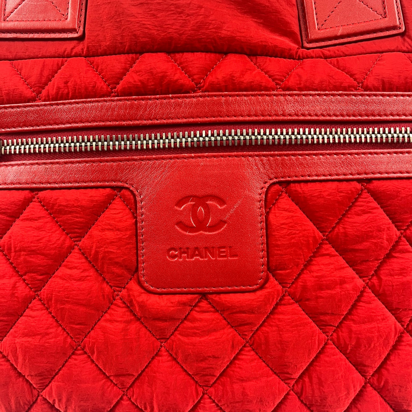 Chanel Sport Red Quilted Tote Bag