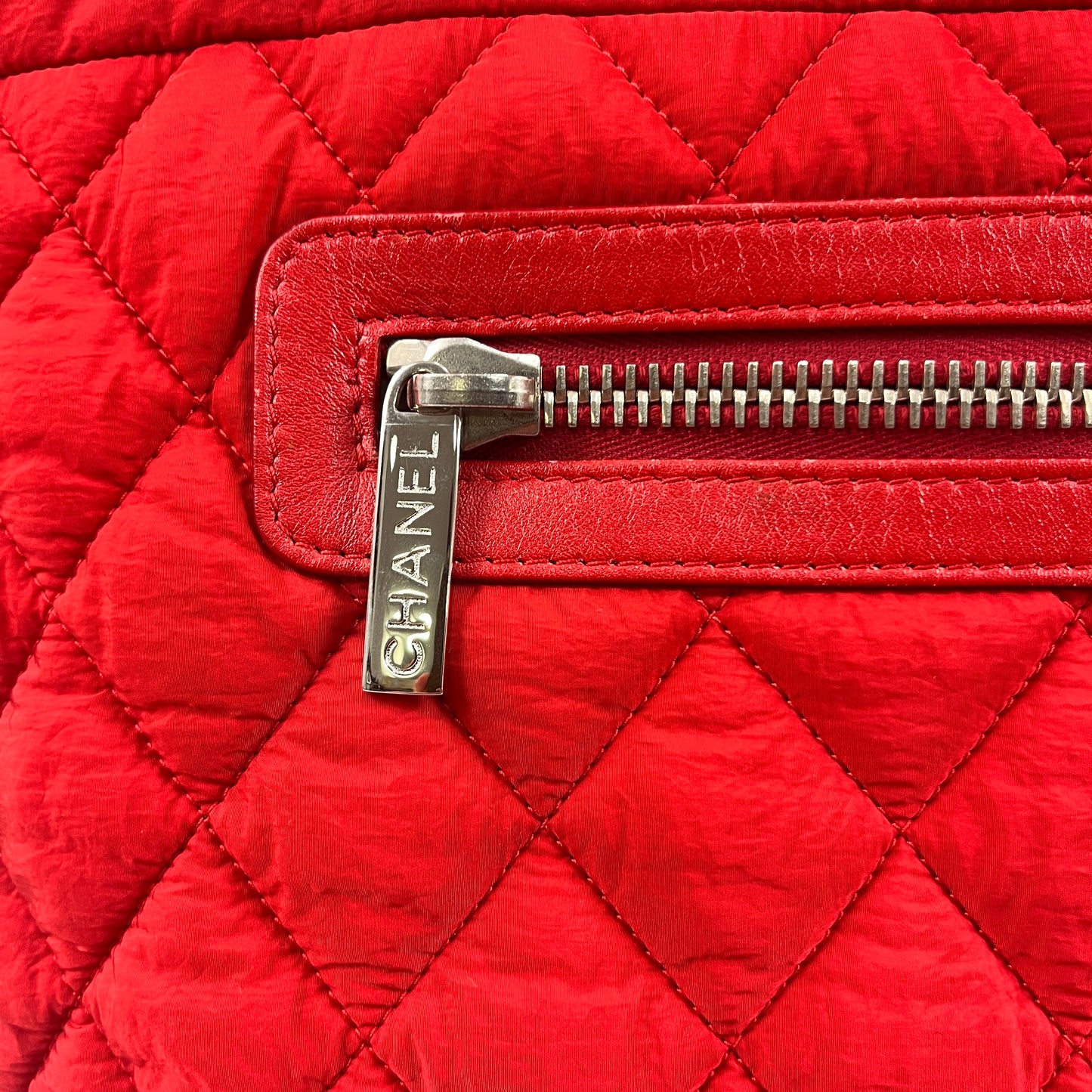 Chanel Sport Red Quilted Tote Bag