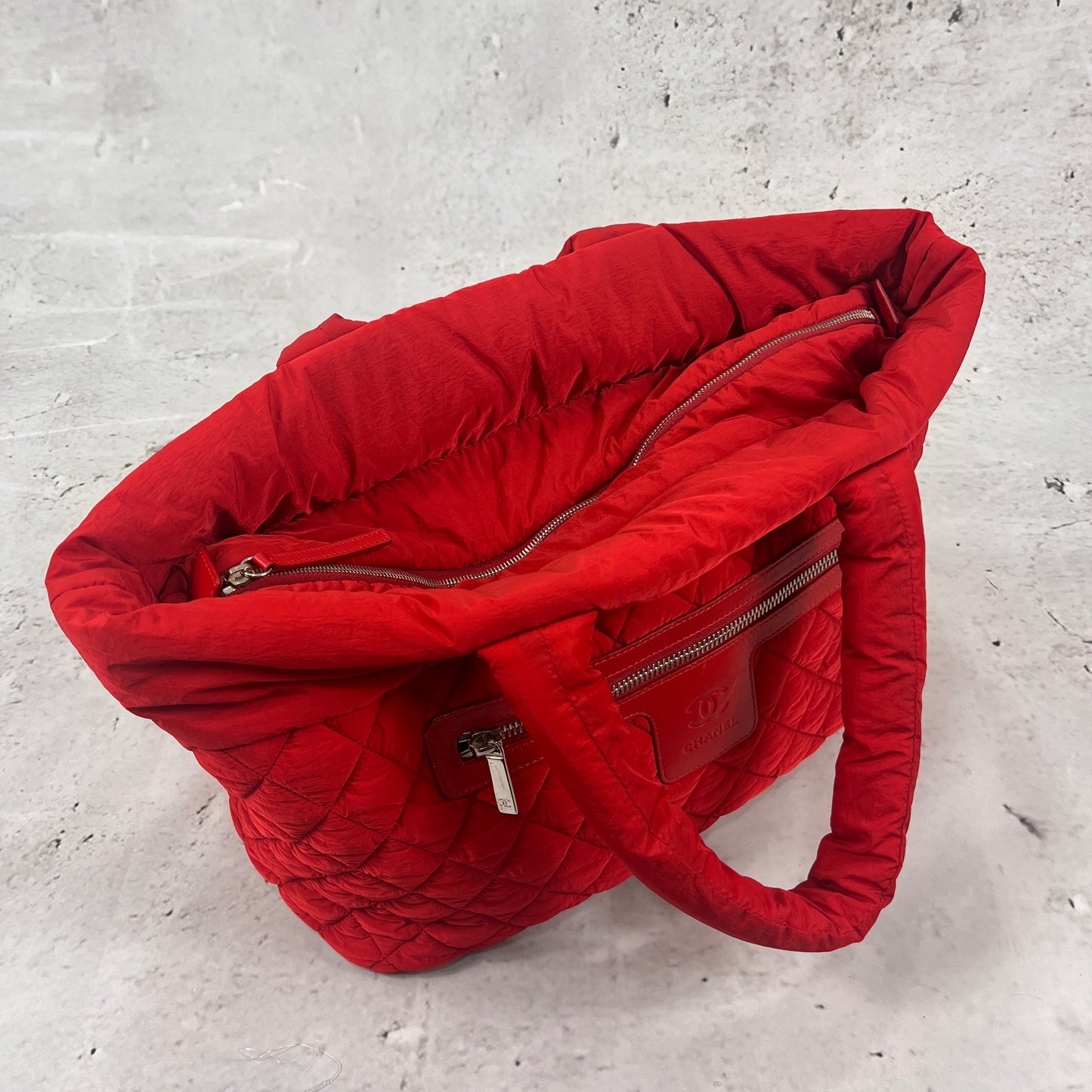 Chanel Sport Red Quilted Tote Bag