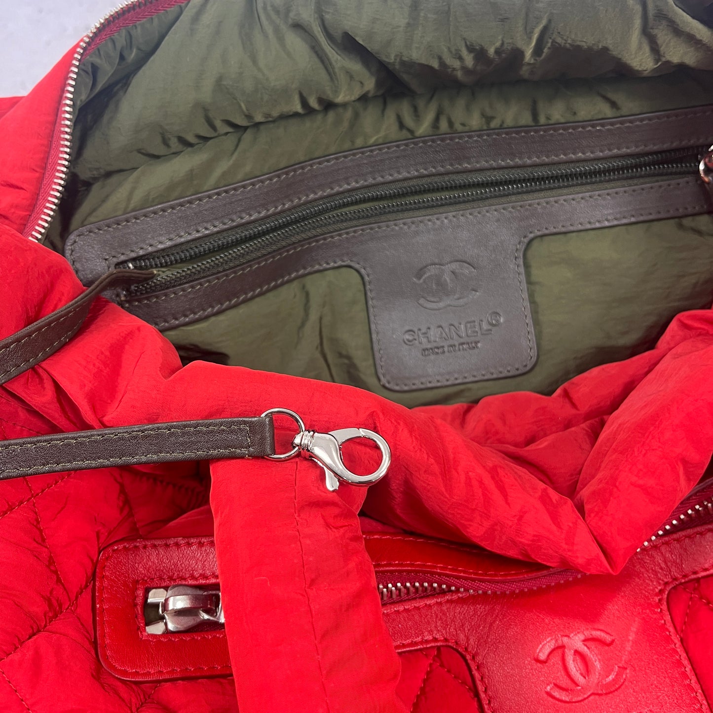 Chanel Sport Red Quilted Tote Bag