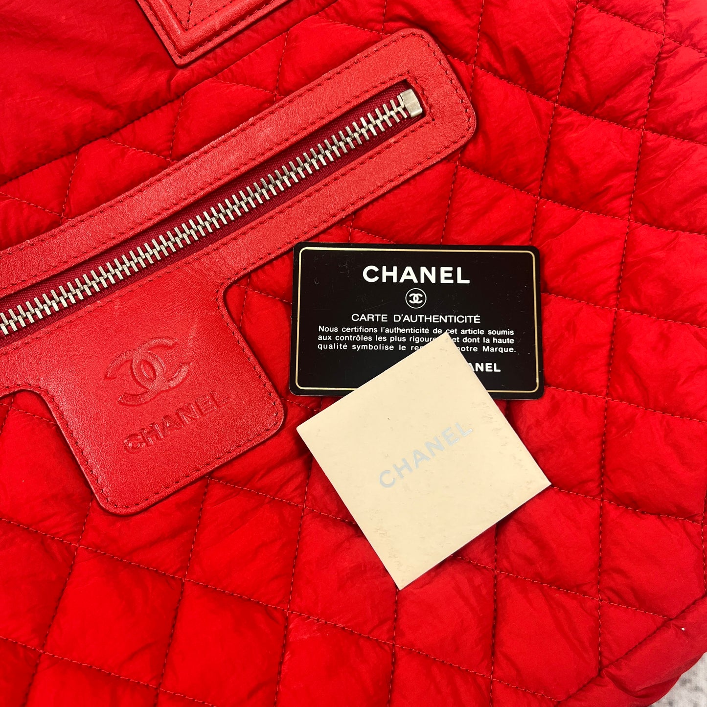 Chanel Sport Red Quilted Tote Bag
