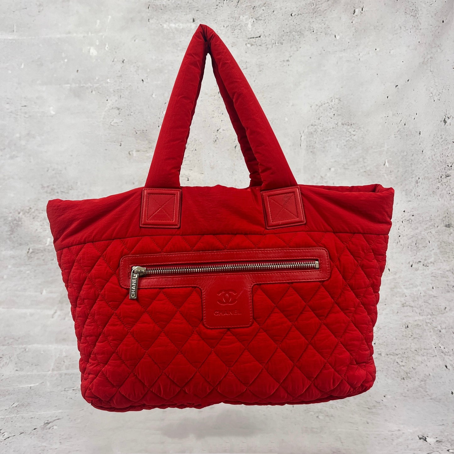 Chanel Sport Red Quilted Tote Bag