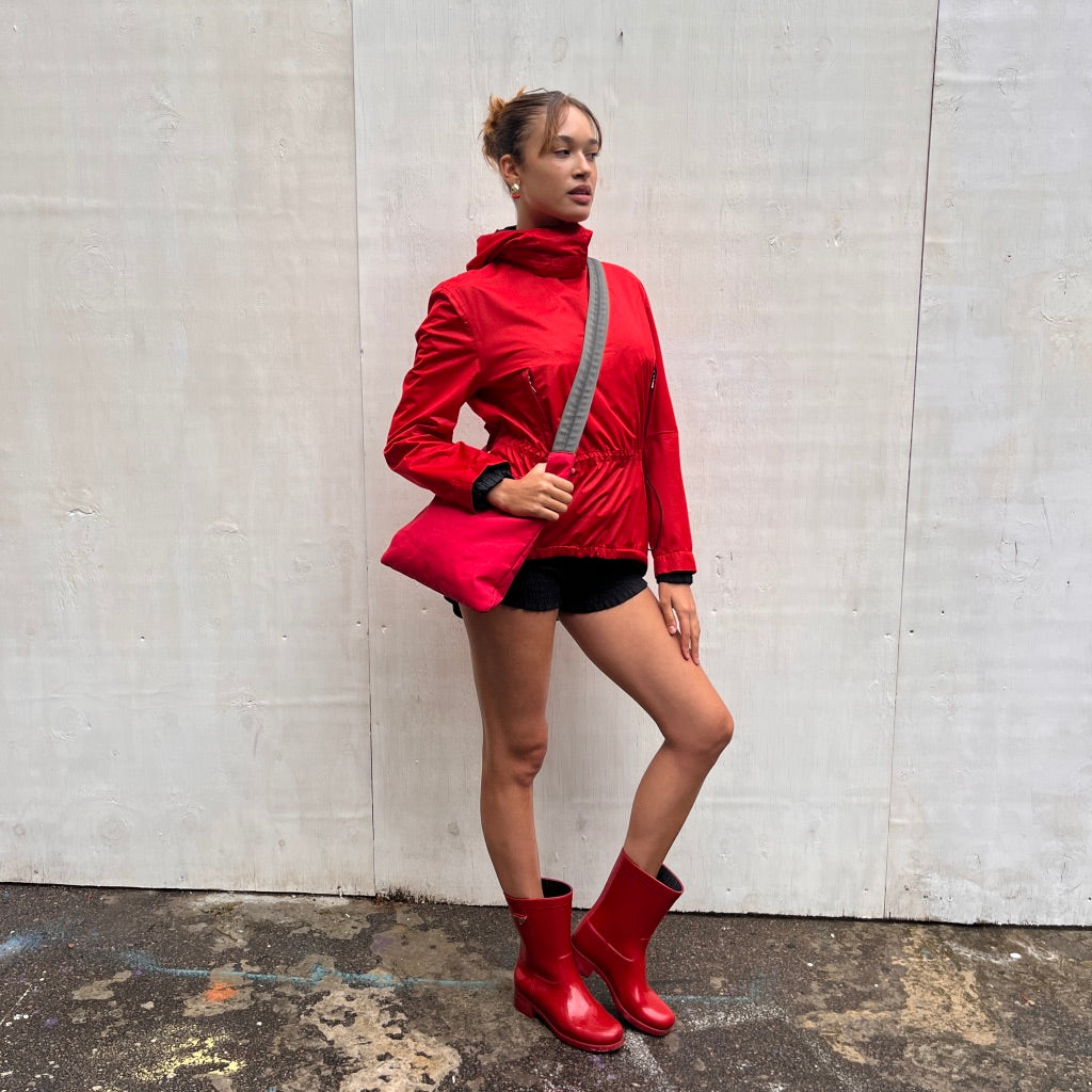 Prada Red Wellies