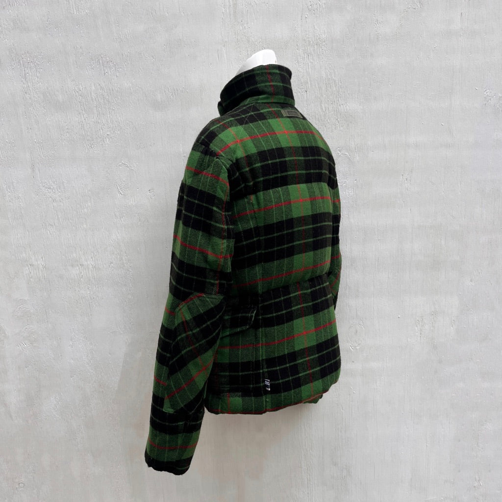 Jean Paul Gaultier Green Plaid Puffer Jacket
