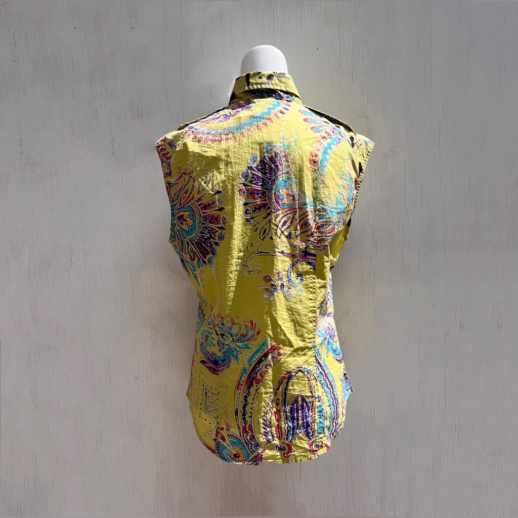 Just Cavalli Green Sleeveless Shirt