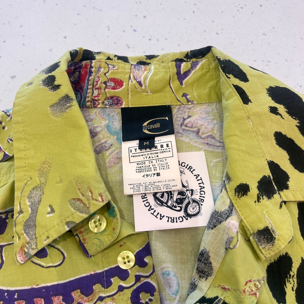 Just Cavalli Green Sleeveless Shirt