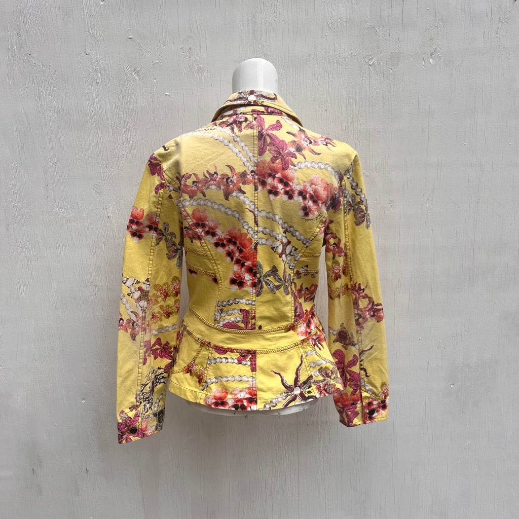 Roberto Cavalli Yellow Floral Jacket