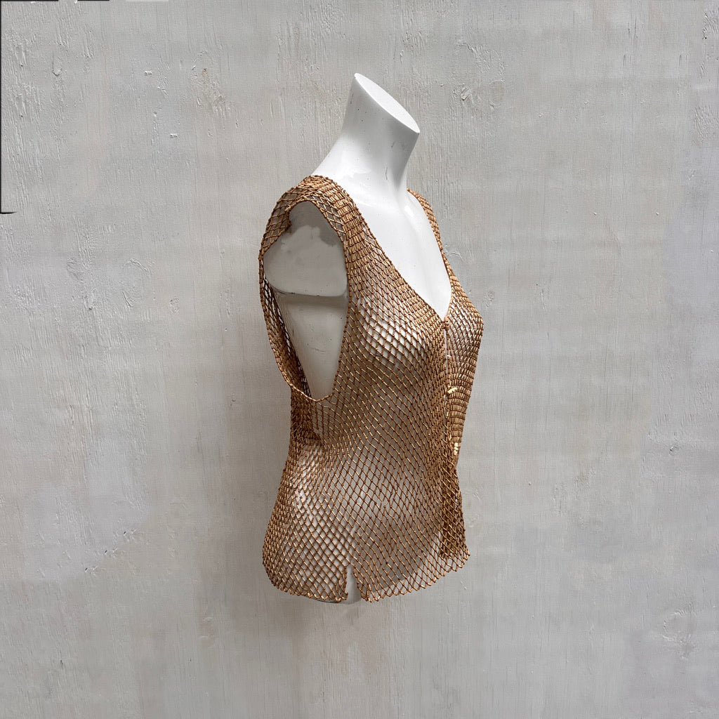 Brown Beaded Waistcoat