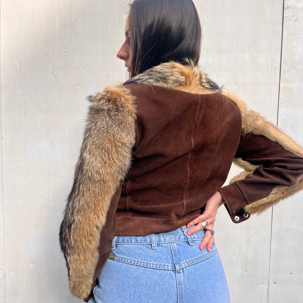 1970's Brown Fur & Suede Jacket