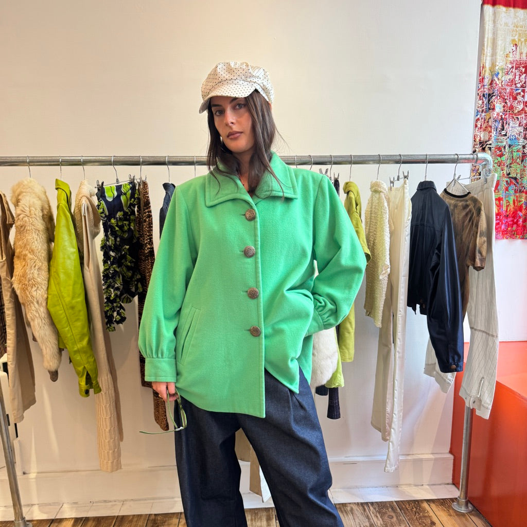 Yves Saint Laurent Green Coat
