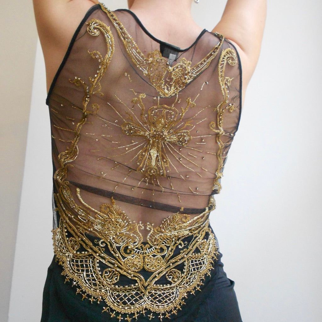 Richmond Black & Gold Mini Dress