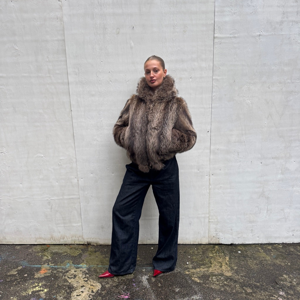 Vintage Fur Hooded Jacket