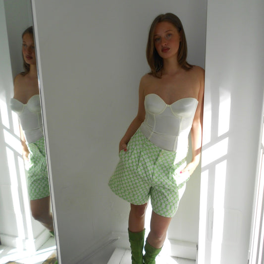 Comme Des Garcons Green Polka Shorts