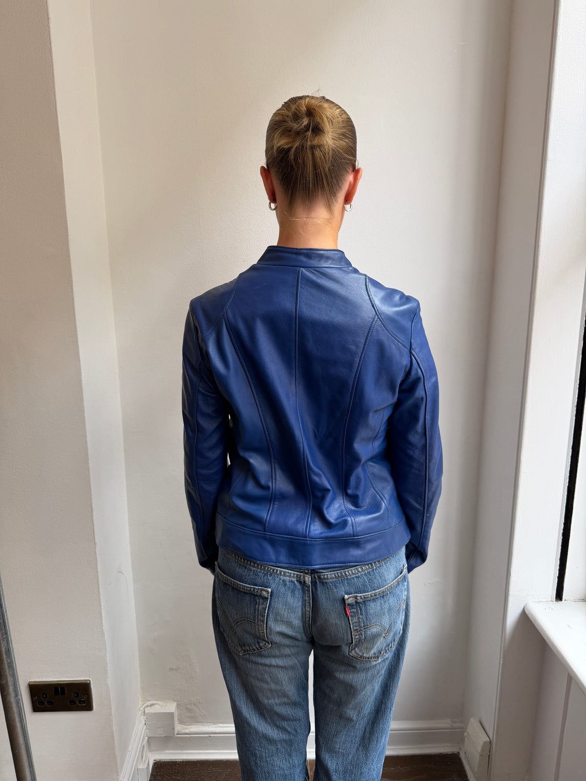 Royal Blue Leather Jacket