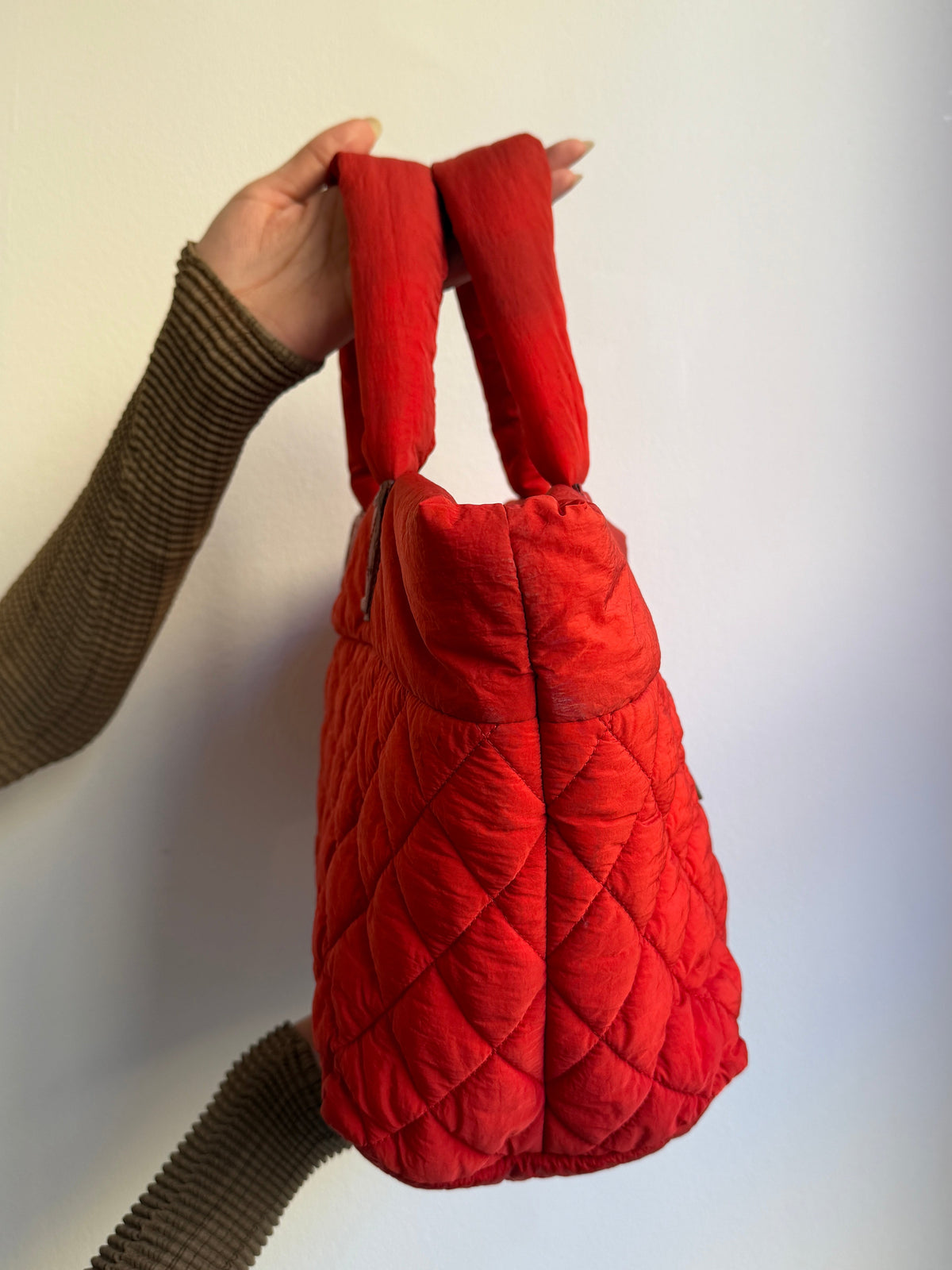Chanel Red Coco Cocoon Quilted Tote Bag