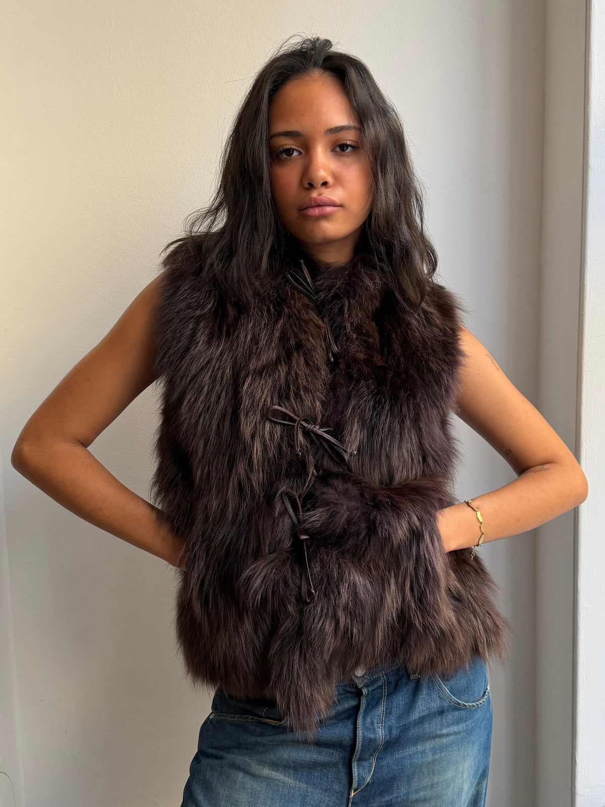 Brown Fur Waist Coat