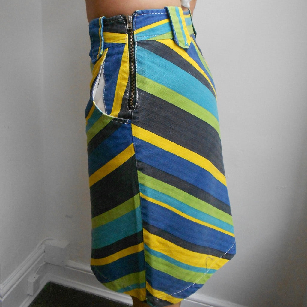 Castelbajac Striped Midi Skirt