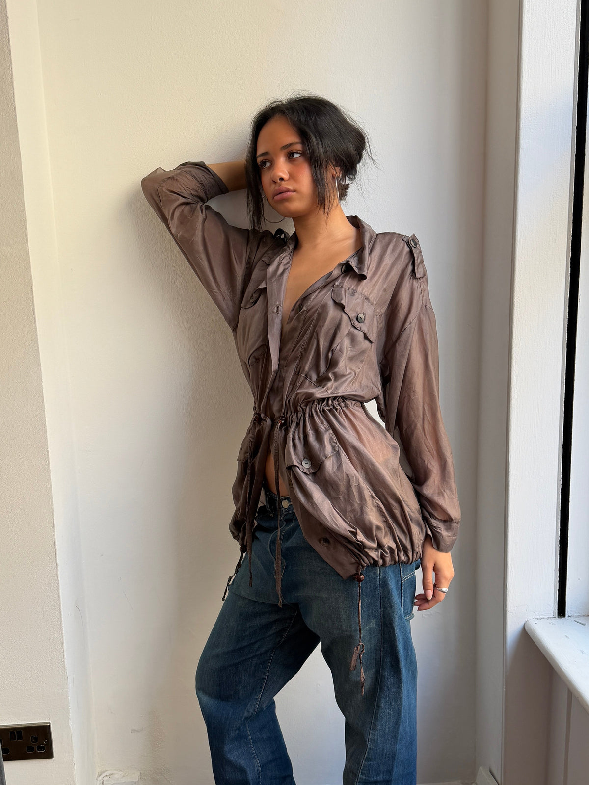 Negozi Brown Silk Jacket