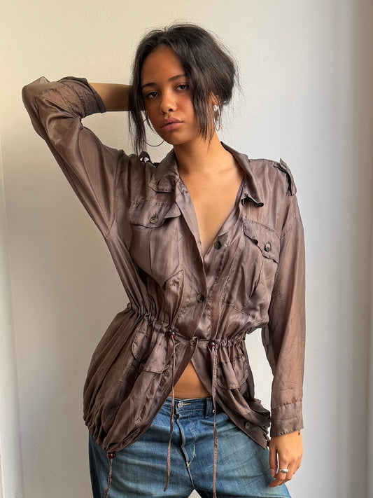 Negozi Brown Silk Jacket