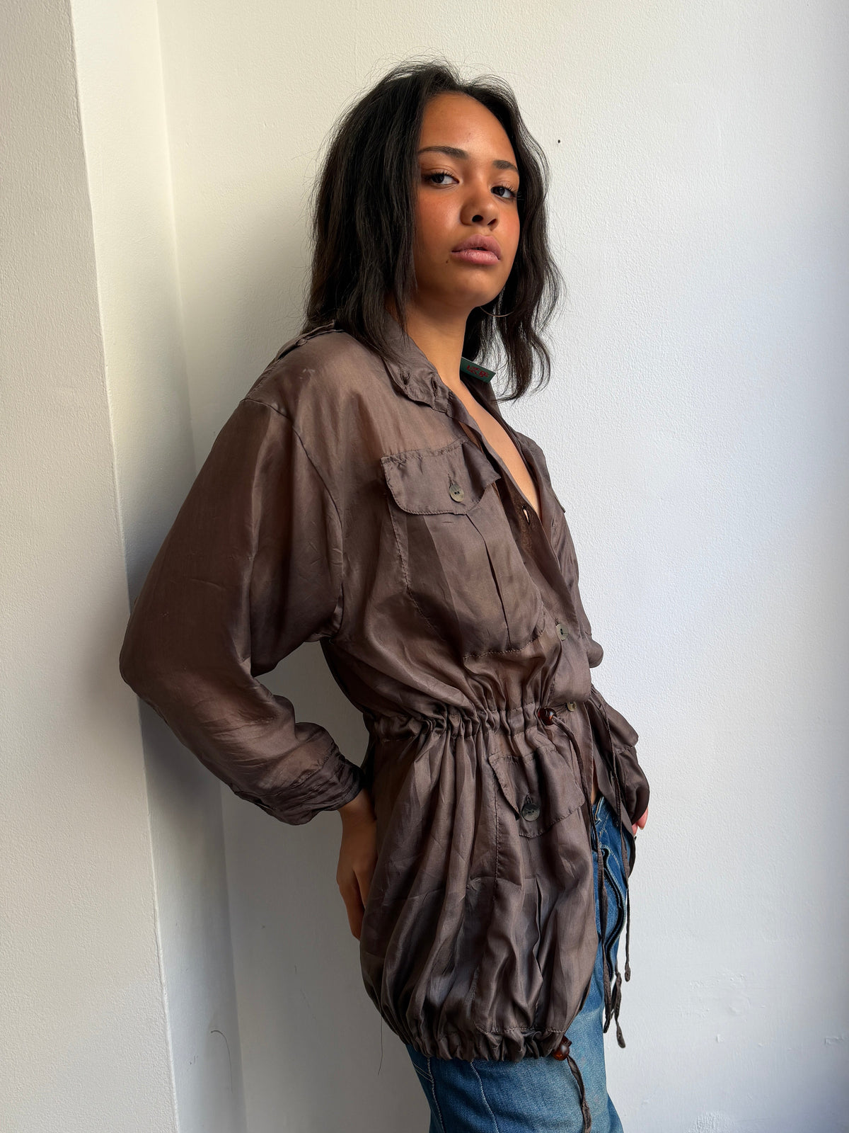 Negozi Brown Silk Jacket