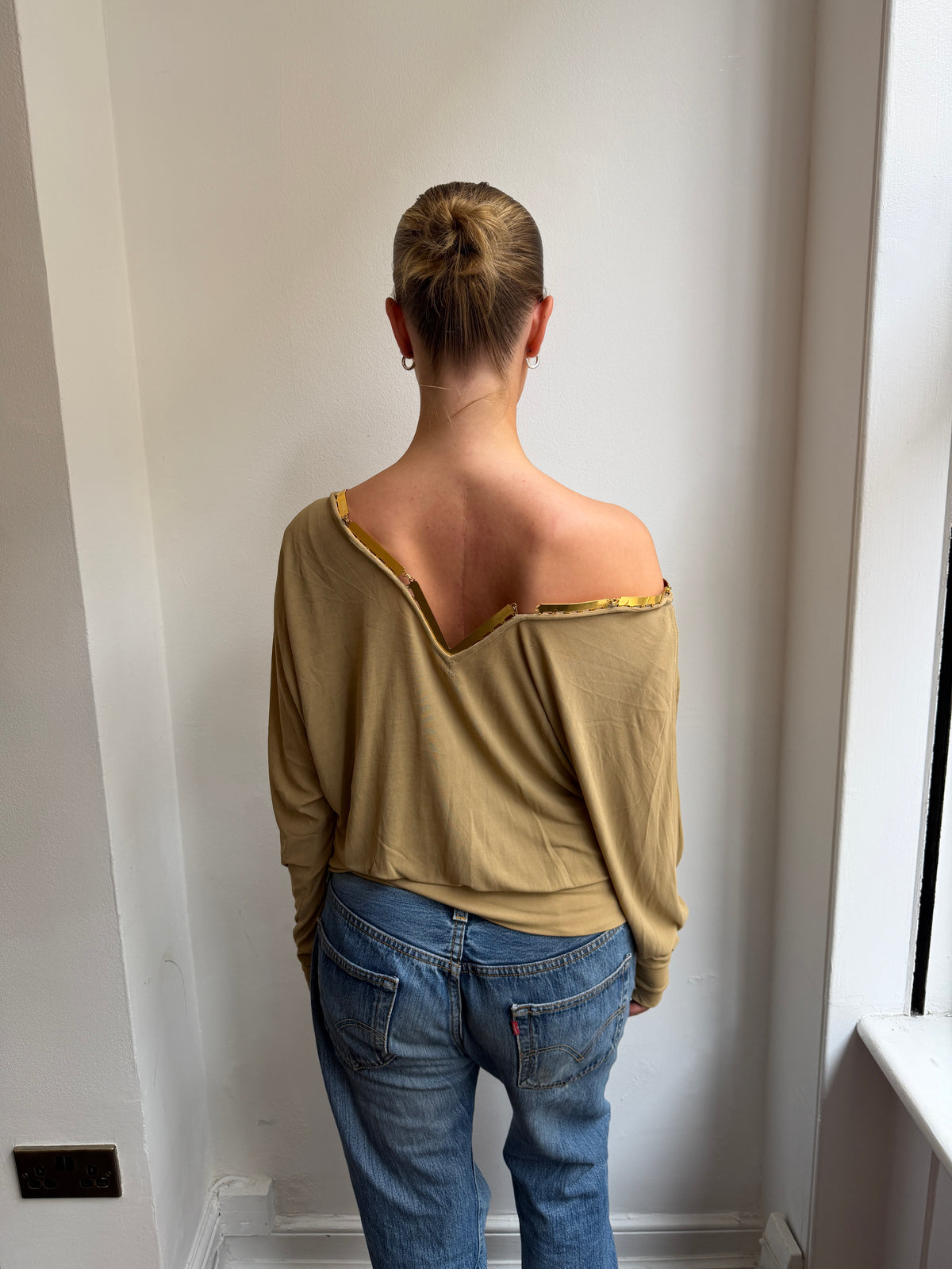 Dolce & Gabbana Gold Neckline Top