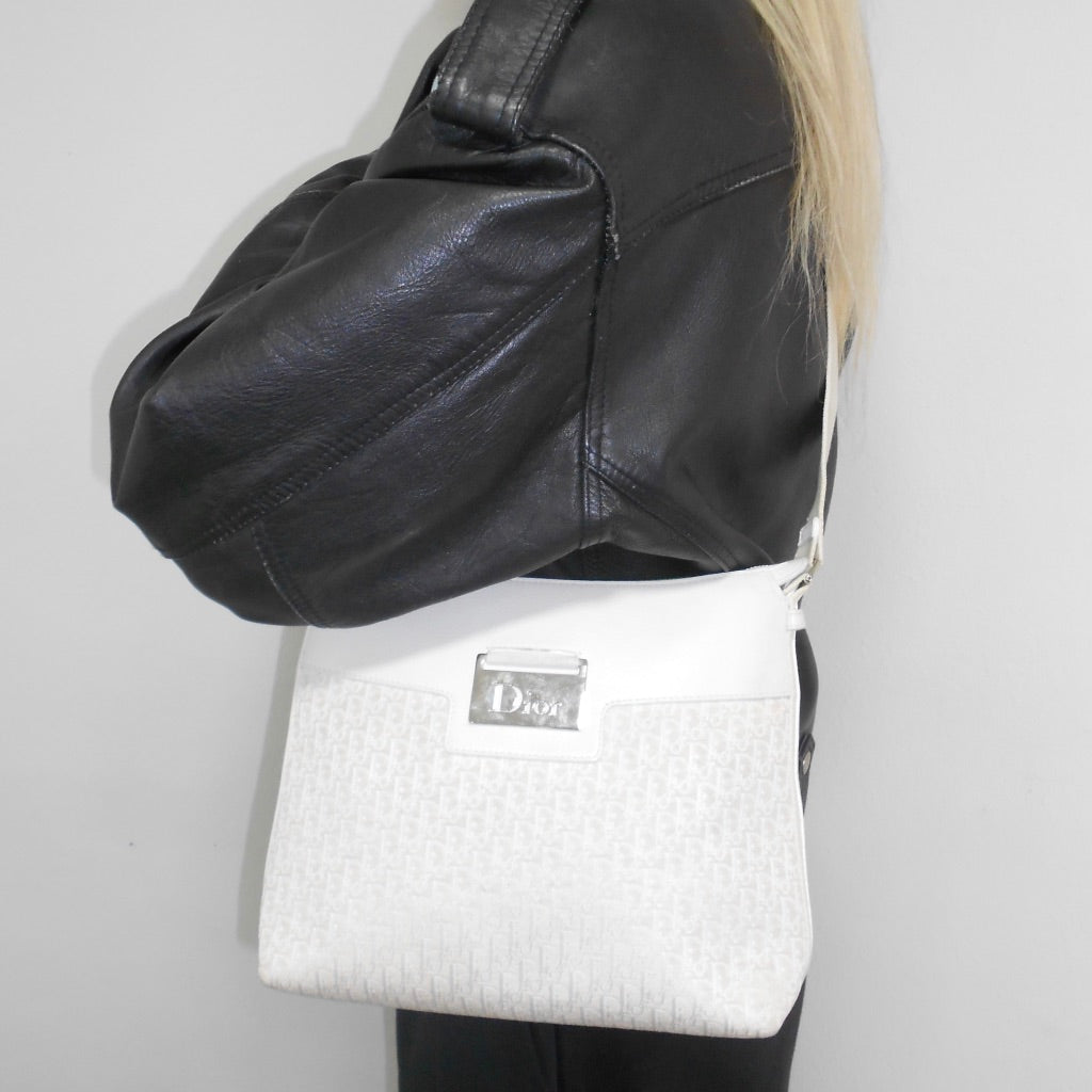 Christian Dior Trotter Canvas Shoulder Bag.