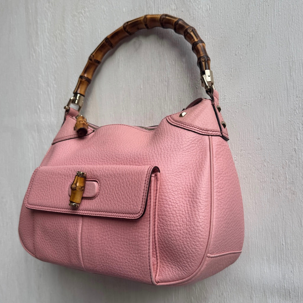 Gucci Pink Bamboo Top Handle bag