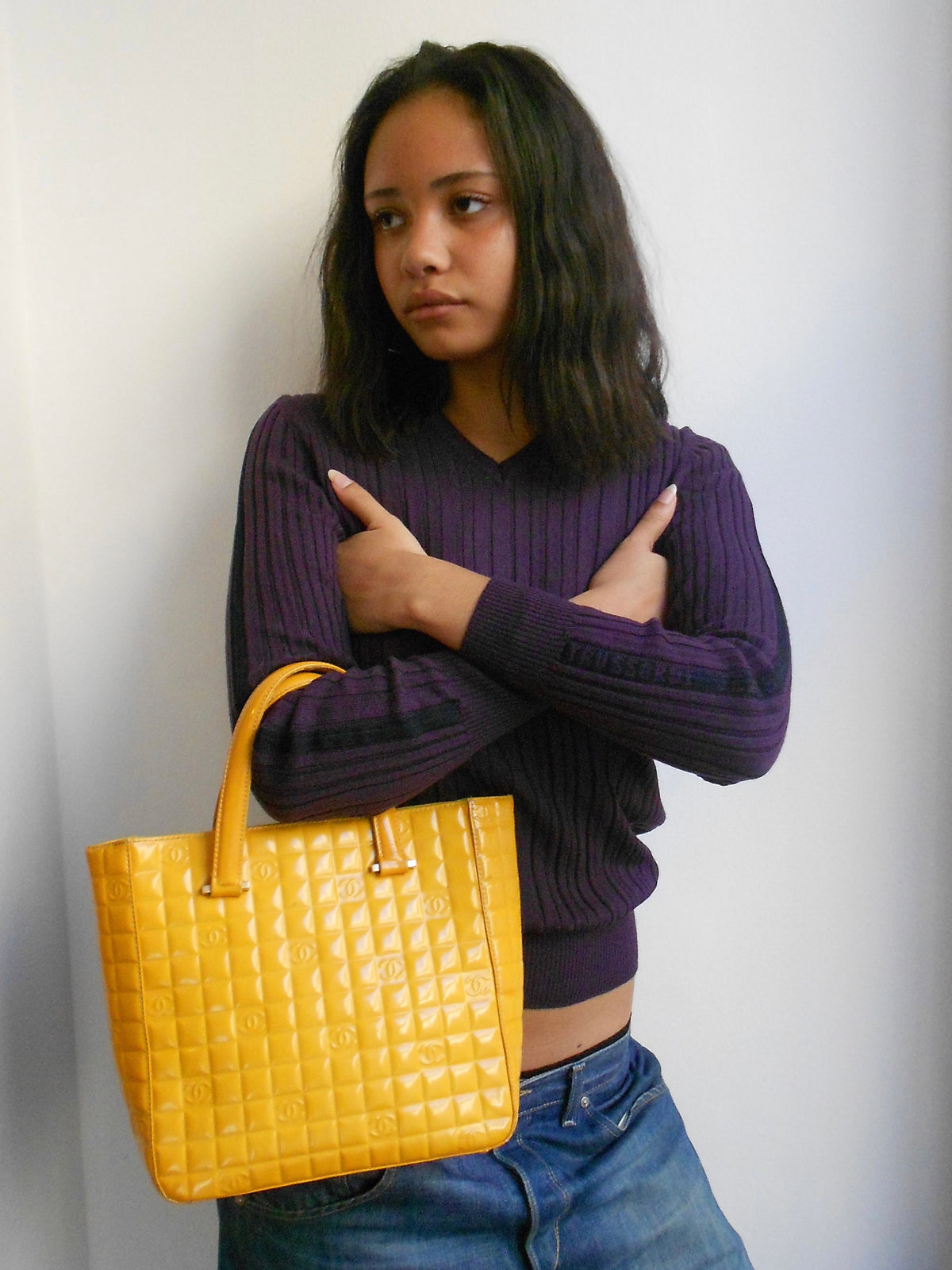 Chanel Yellow Chocolate Bar CC 02-03 Bag