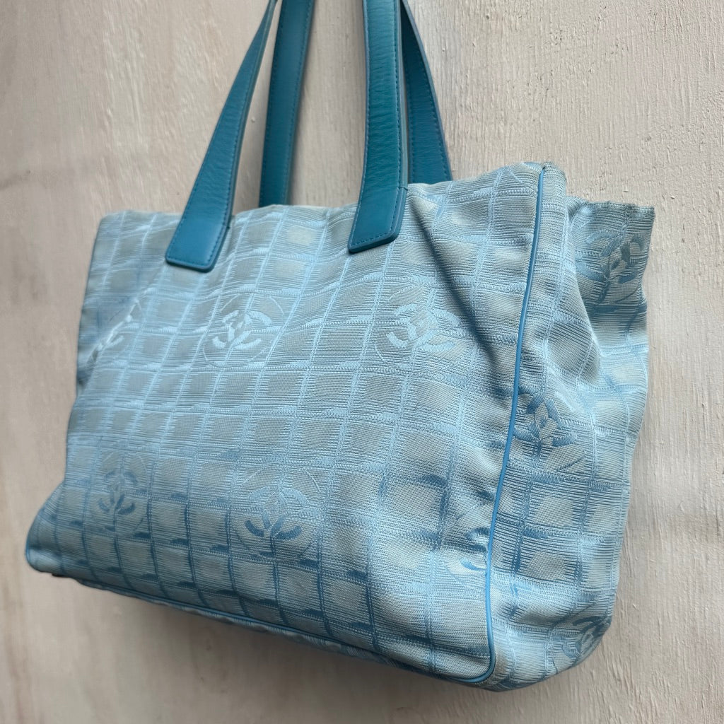 Chanel 2004 'CC' Travel Line Blue Tote