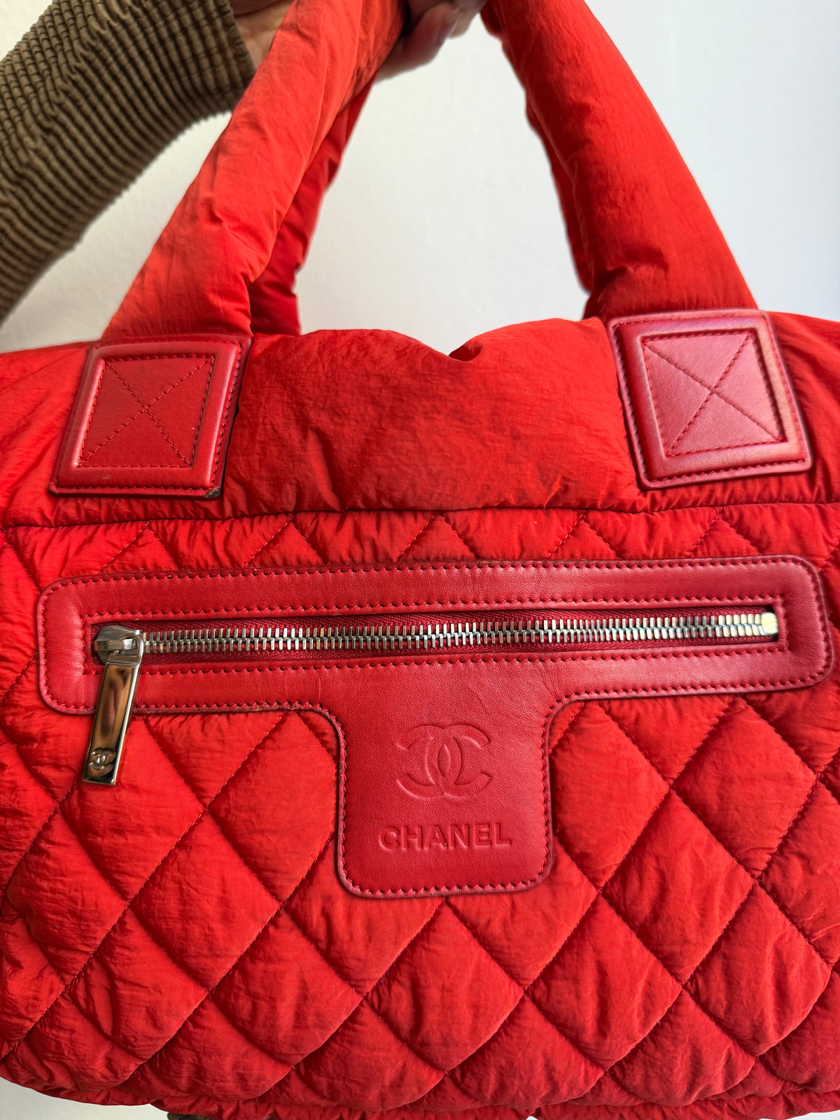 Chanel Red Coco Cocoon Quilted Tote Bag
