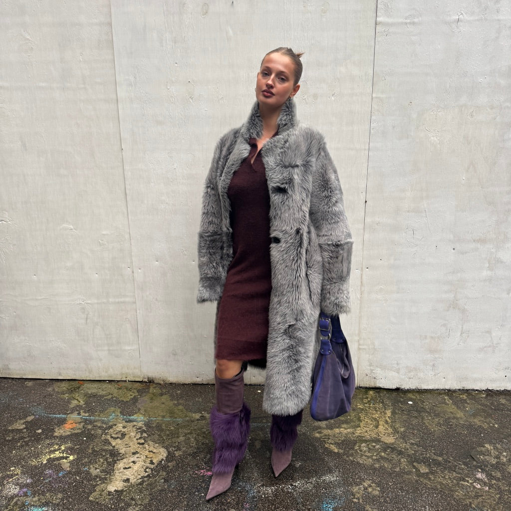 Reversiable Faux Fur & Suede Coat