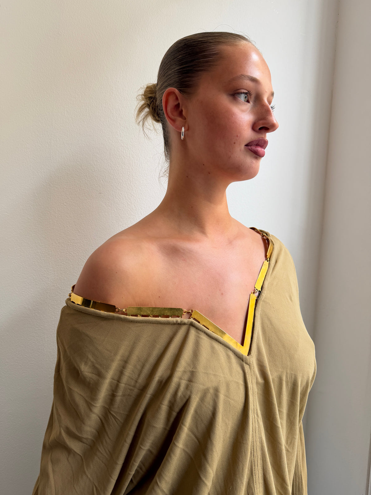 Dolce & Gabbana Gold Neckline Top