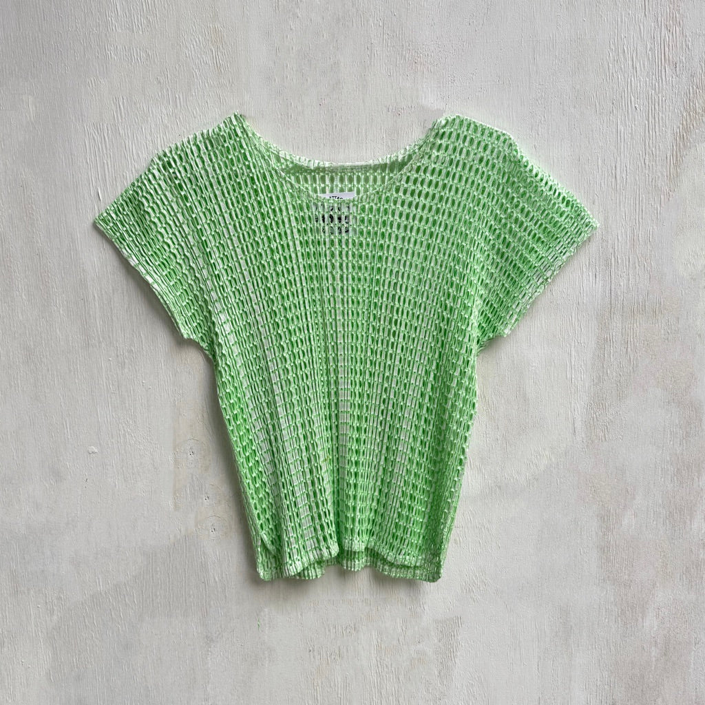 Issey Miyake Pleats Please Green Net Top