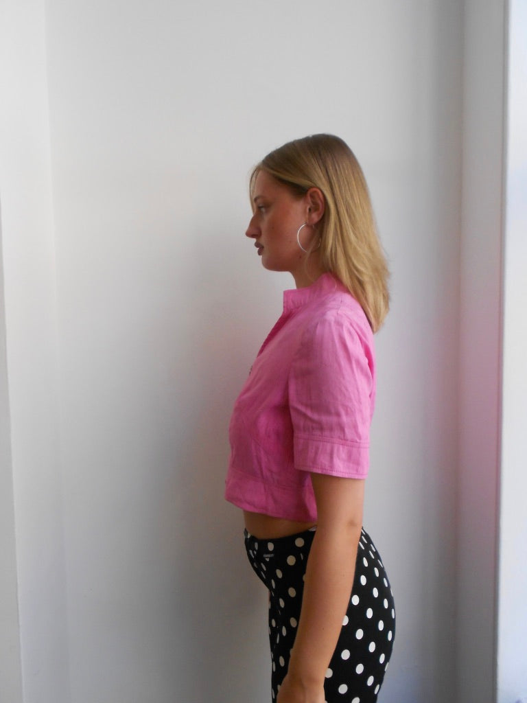 Mariella Pink Linen Top