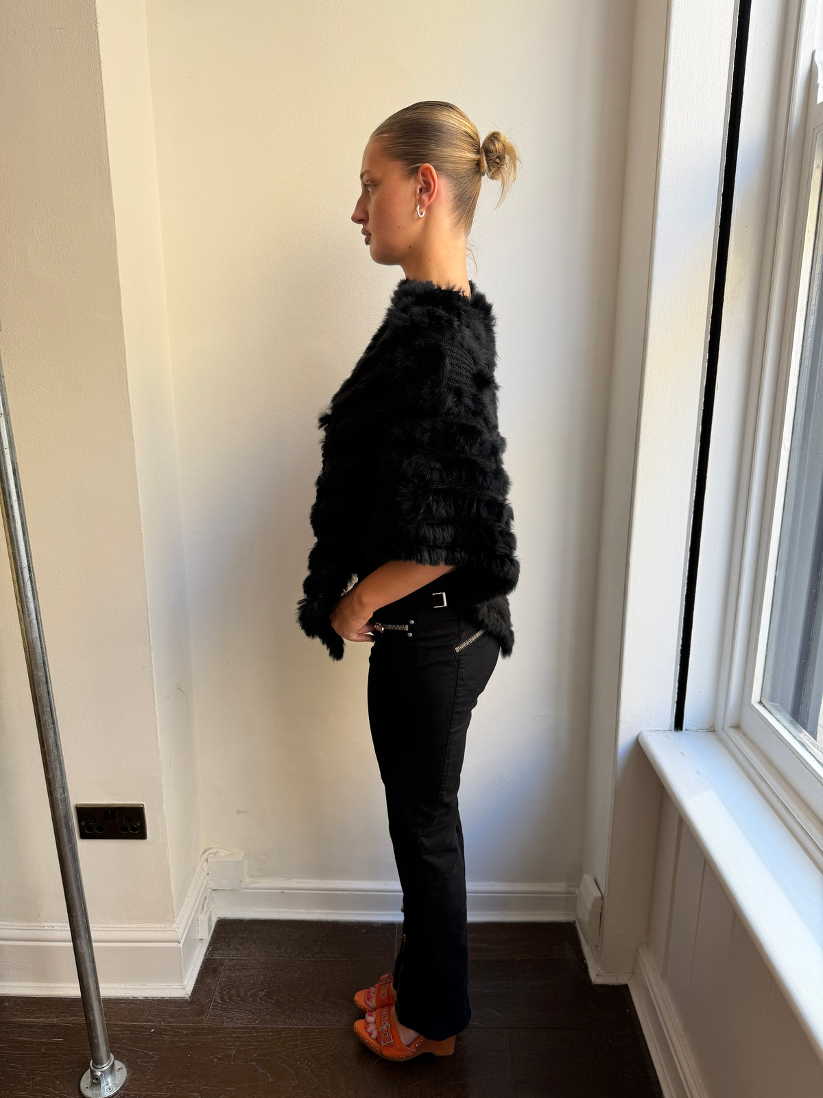 Black Fur Poncho