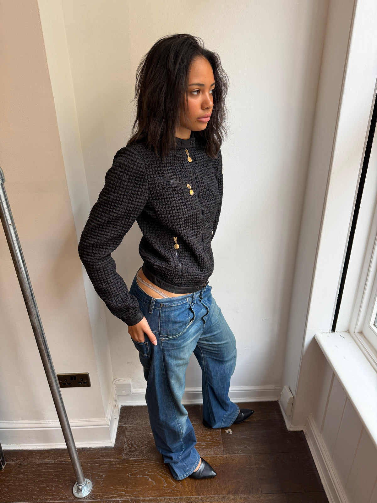 Moncler Black Textured Jacket