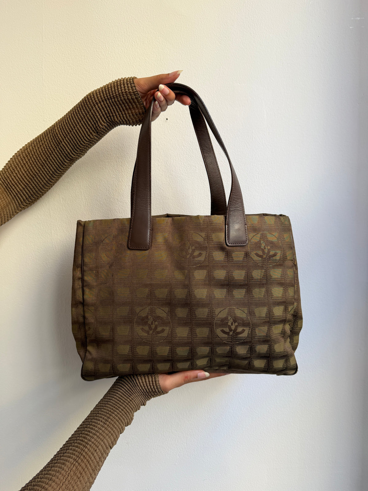 Chanel Brown Travel Line Tote Bag