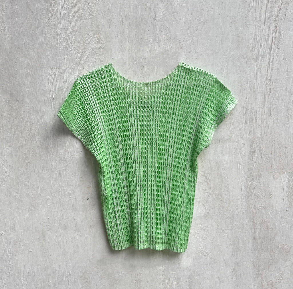 Issey Miyake Pleats Please Green Net Top