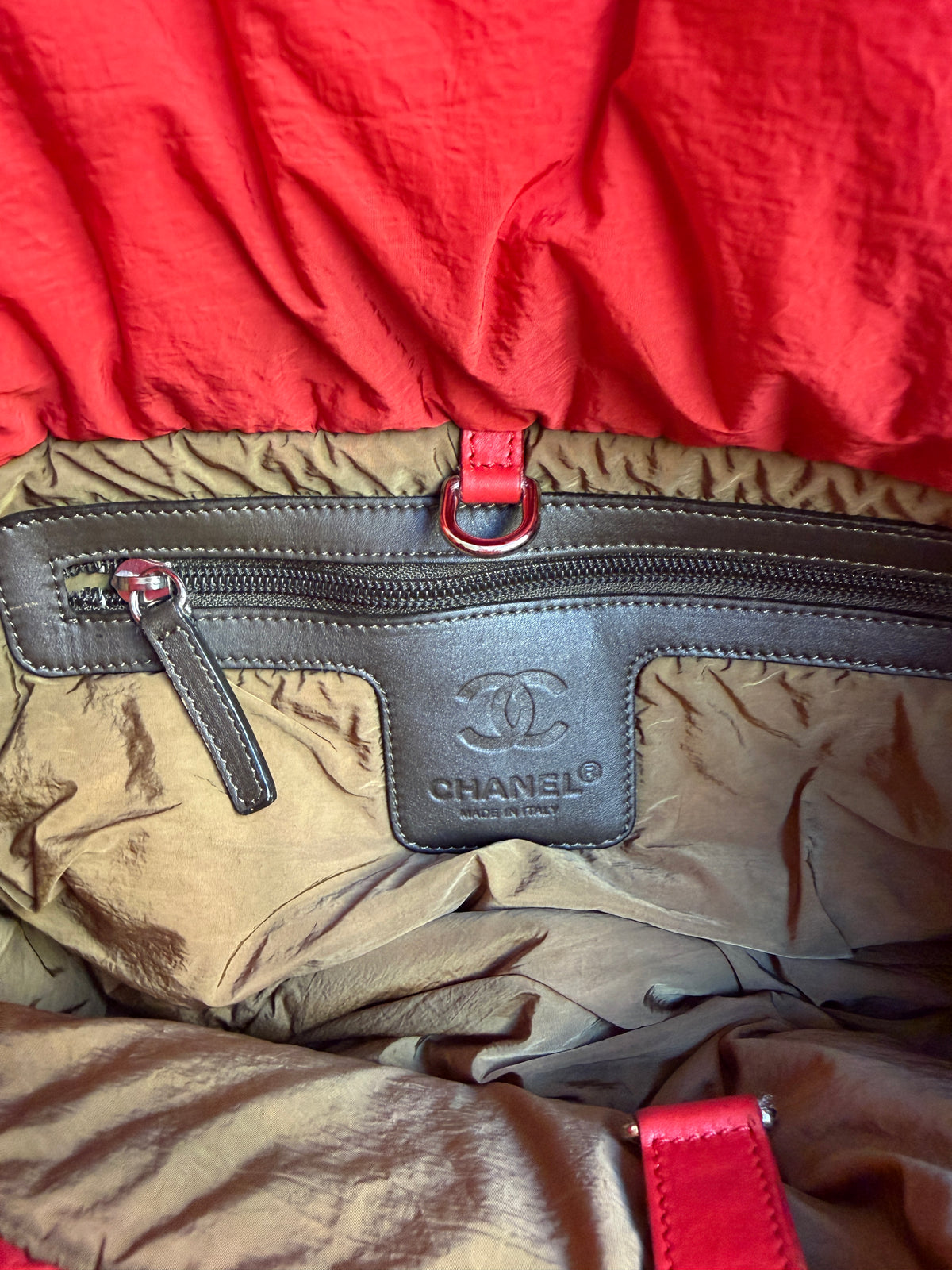 Chanel Red Coco Cocoon Quilted Tote Bag